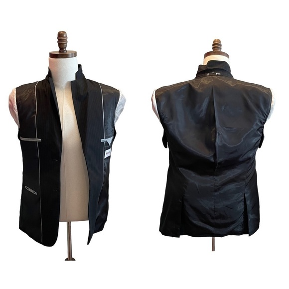Emanuel Ungaro Suit Blazer Jacket Black pinstripe Size 36S Formal Wool office - Picture 8 of 11